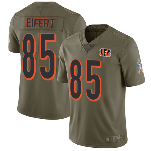 Nike Bengals #85 Tyler Eifert Olive Men's Stitched NFL Limited Salute To Service Jersey - Click Image to Close